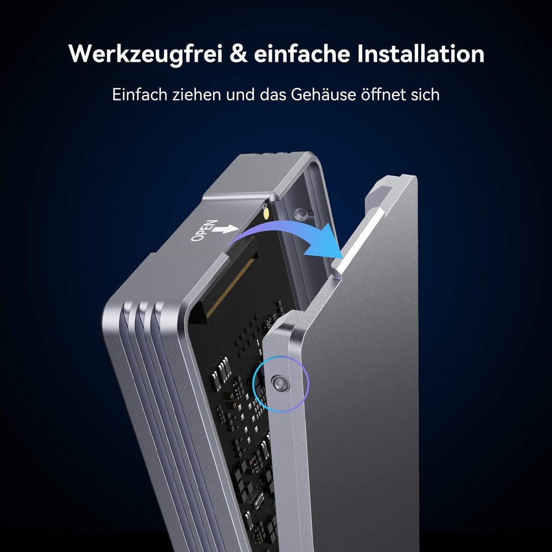 M.2 NVMe SSD Gehäuse 40 Gbps USB4 Aluminium für PCIe 2280 - Bild 5