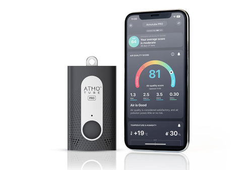 Luftqualitätsmonitor tragbar PM1/PM2.5/PM10 VOC Temperatur schwarz