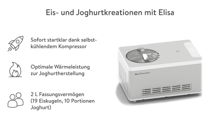 Eismaschine &amp; Joghurtbereiter 2 L mit Kompressor Edelstahl 220 W - Bild 2