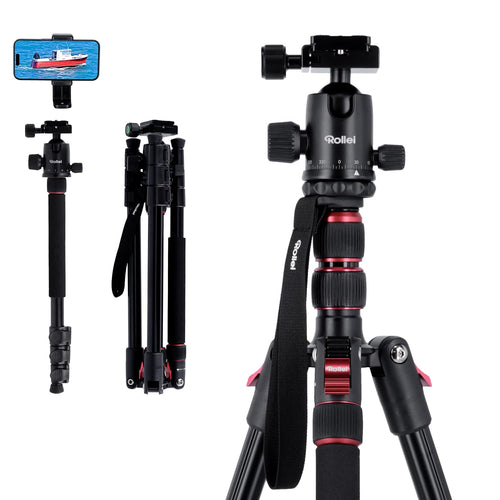 Kamerastativ Aluminium 4-in-1 mit Kugelkopf 44–180 cm Reise