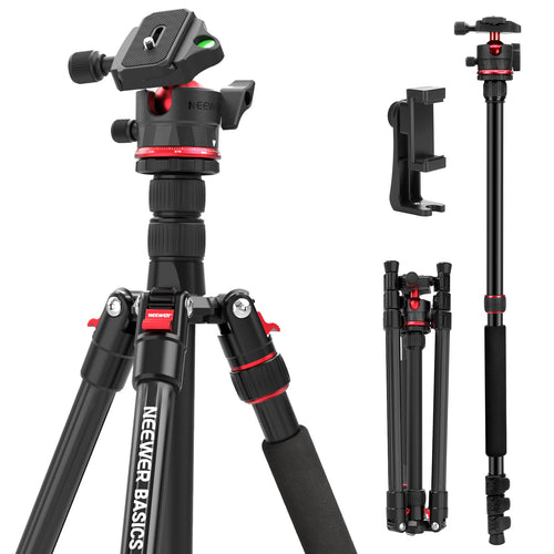 Reisestativ 182cm mit Einbeinstativ-Funktion für Kamera und Smartphone