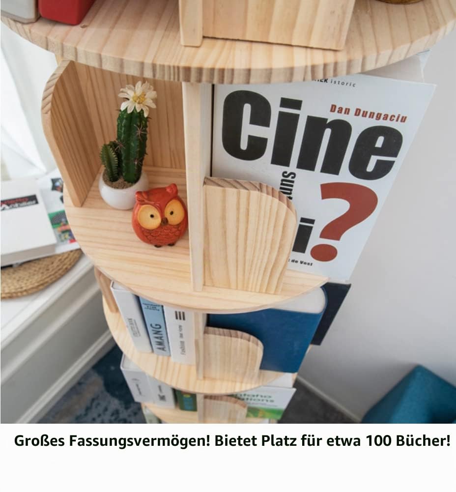 Drehbares Bücherregal Massivholz 4-stöckig 360° für Kinder - Bild 6