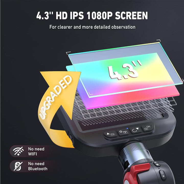 Endoskopkamera 8,5mm 4,3" HD 1080P mit 6 LED, IP67 wasserdicht - Bild 3