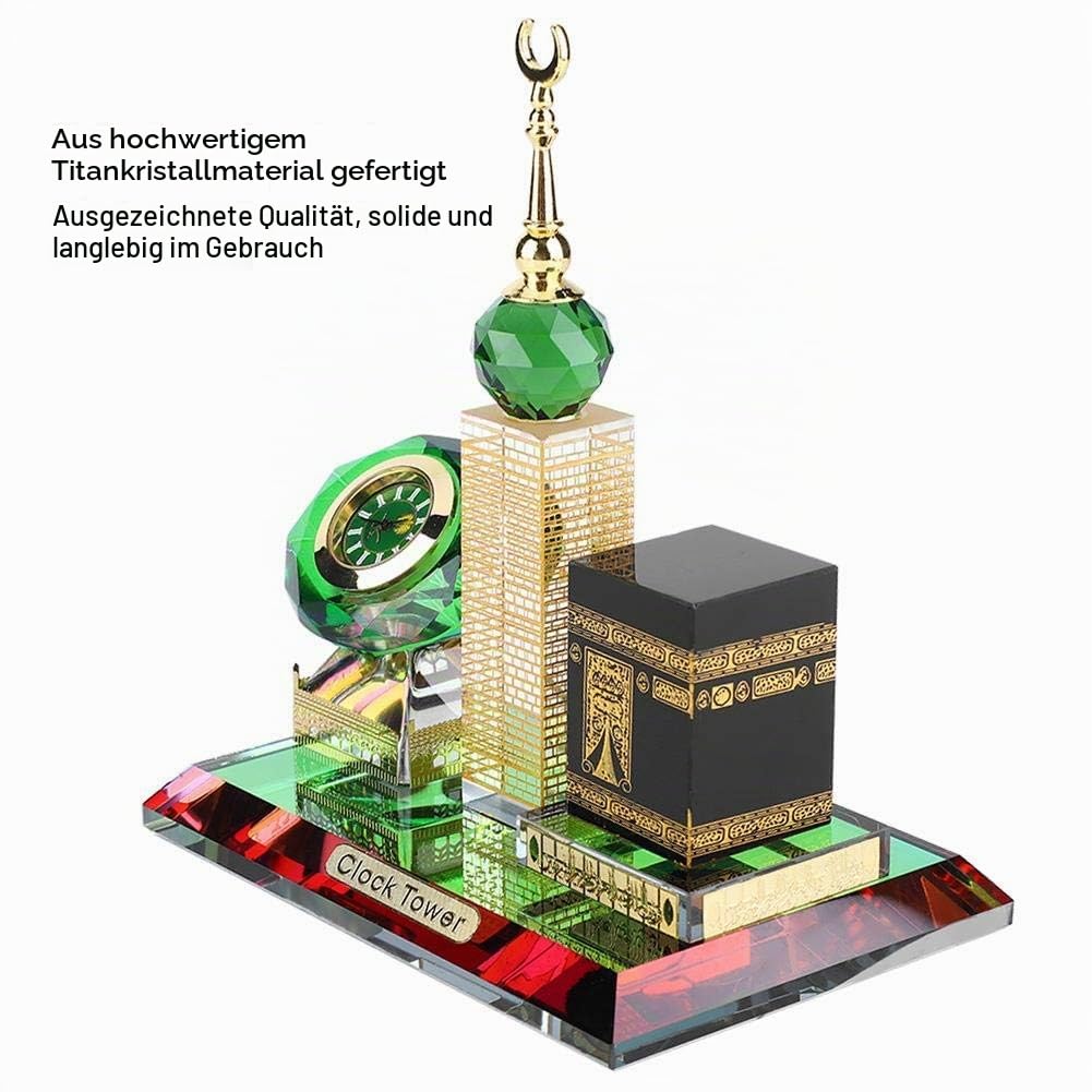 Kaaba Clock Tower Kristallfigur 3-in-1 Islamische Architektur Gold - Bild 5