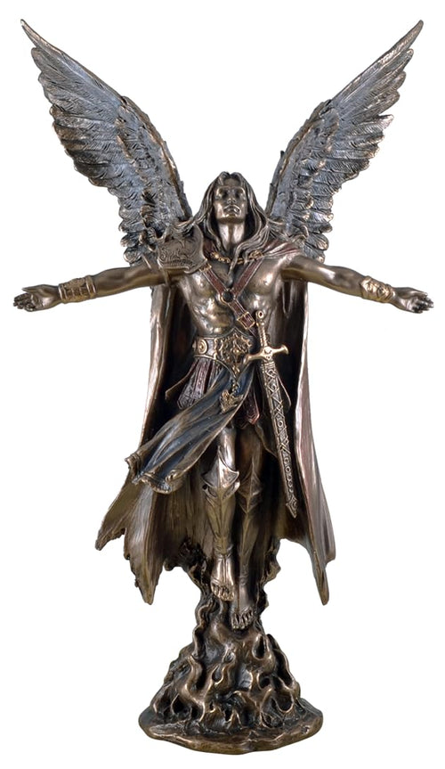 Erzengel Uriel Figur Kunststein bronziert 28 cm Seraphim