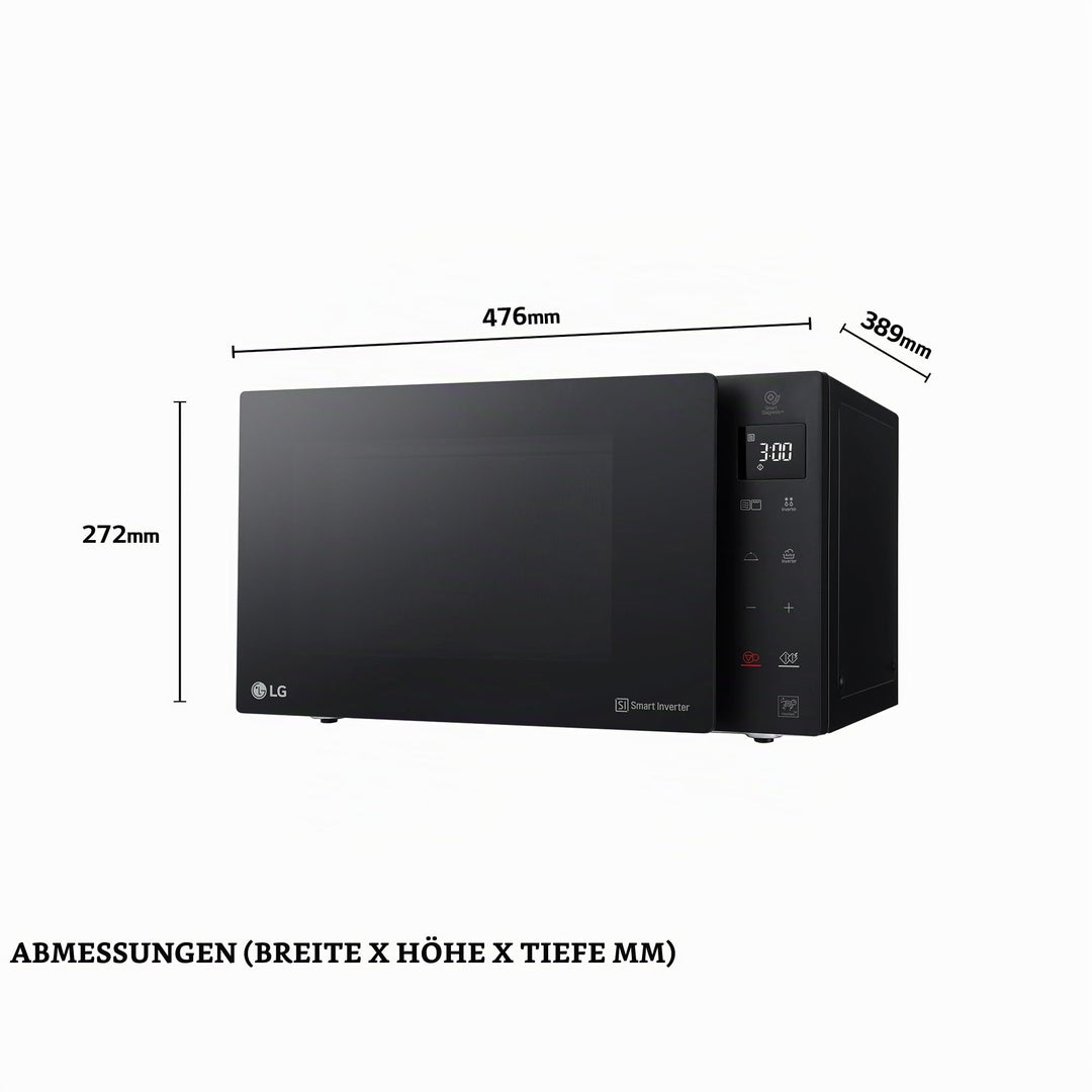 Mikrowelle mit Grill 25L 1150W Quarzgrill Inverter schwarz - Bild 10