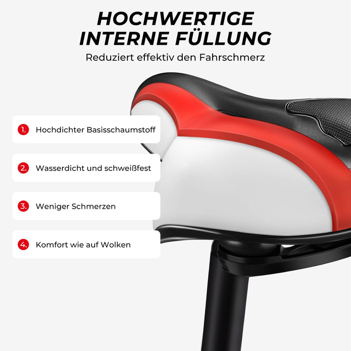 Fahrradsattel ergonomisch mit Federung und Mittelkanal universal - Bild 4