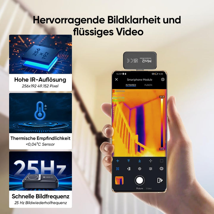 Wärmebildkamera Android Smartphone 256x192 IR 25Hz Plug &amp; Play - Bild 2