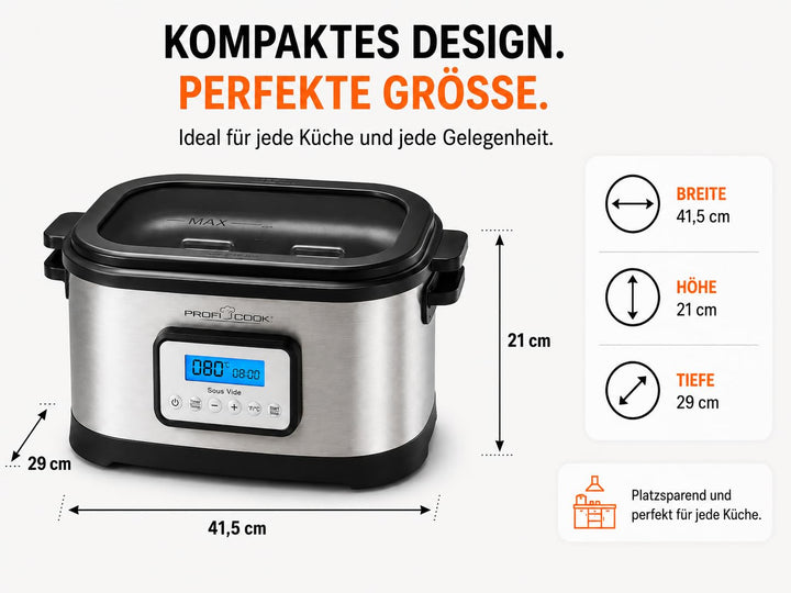 Sous Vide Garer 8,5L mit LCD-Display und Schongarfunktion