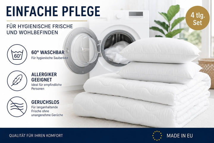 Bettdecken-Set 4-teilig 135x200 cm Mikrofaser Öko-Tex Ganzjahr - Bild 5