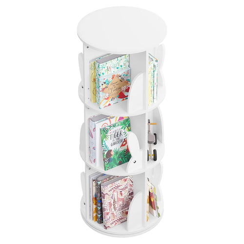 Kinderbücherregal drehbar 3 Ebenen Hasenohren MDF weiss