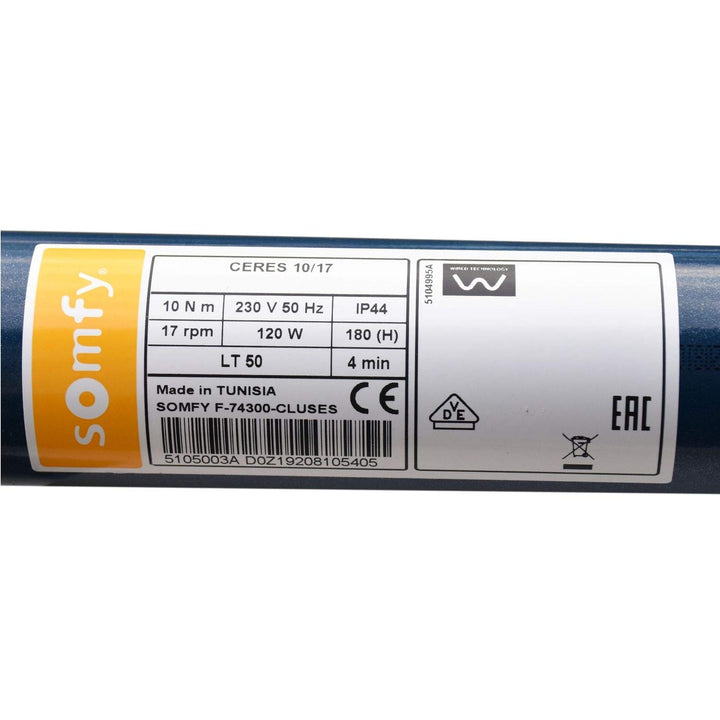 Rollladenmotor Rohrmotor 10 Nm / 17 rpm fuer 60mm Achtkantwelle mit Anschraublager - Bild 8