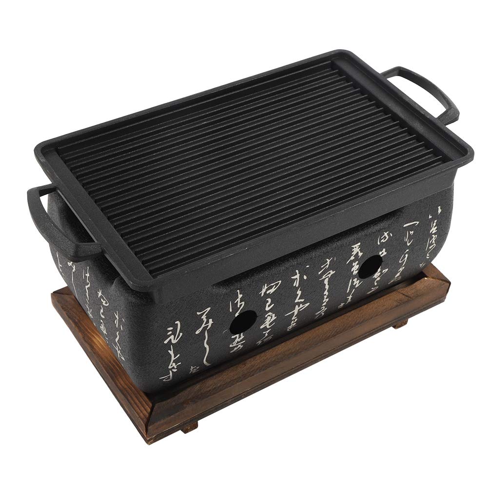Tischgrill Yakiniku Aluminium mit Edelstahlrost 24x12,5 cm Holzkohle - Bild 8