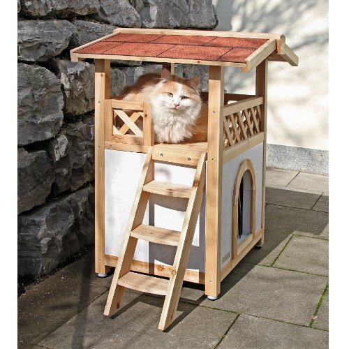 Katzenhaus 2-stöckig Outdoor mit Terrasse, Styropor-Isolierung - Bild 2