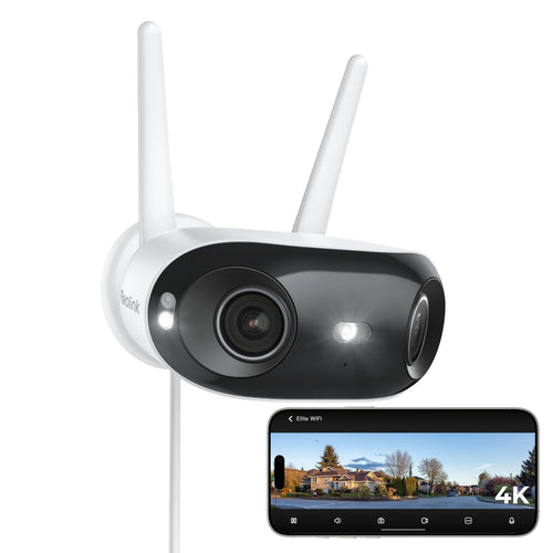 Überwachungskamera Aussen 4K 8MP 180° Panorama Wi-Fi 6 kabellos