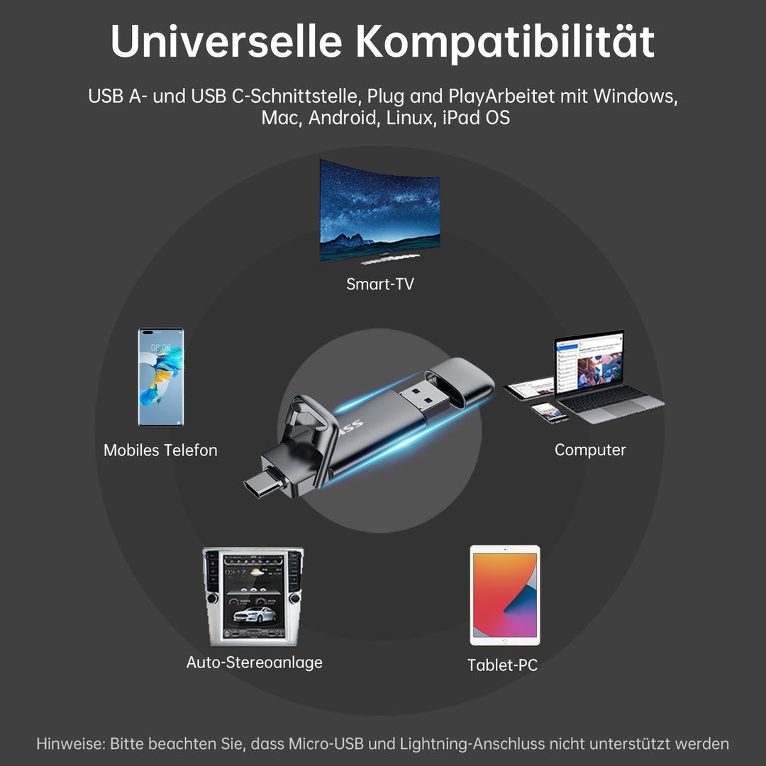 Externe SSD 256GB Dual USB-C + USB-A USB 3.2 Gen2 bis 550 MB/s - Bild 7