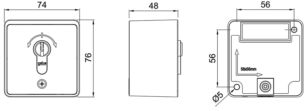 Schlüsseltaster Aufputz 2-seitig tastend IP54 Aluminiumdruckguss - Bild 7
