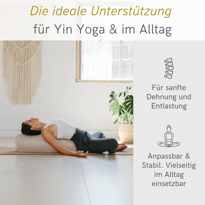 Yogabolster Dinkelspelz 64x24 cm für Yin und Restorative Yoga - Bild 4