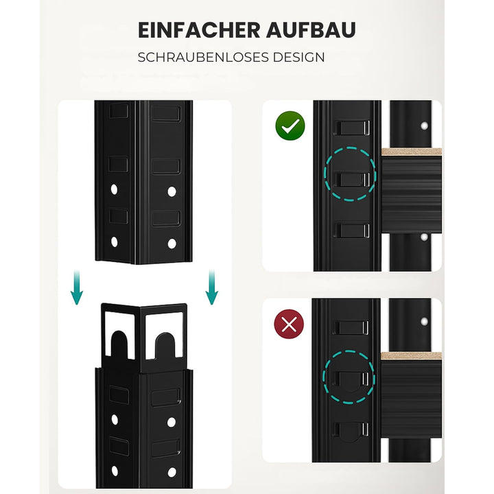 Schwerlastregal 2er Set Stahl 50x100x200 cm bis 600 kg schwarz - Bild 6