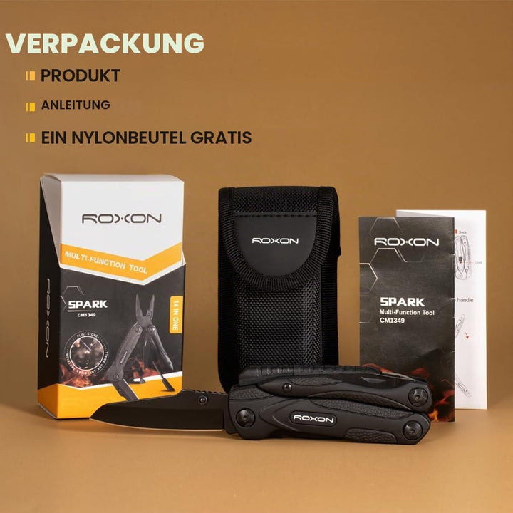 Multitool 14-in-1 Outdoor mit Zange, Säge, Messer und Feuerstein - Bild 9