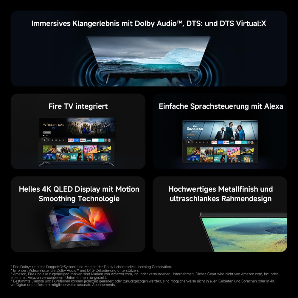 QLED Fernseher 43 Zoll 4K Fire TV HDR10+ Dolby Audio - Bild 2