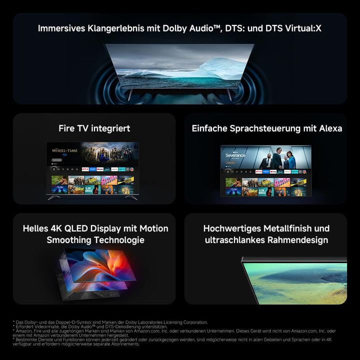 QLED Fernseher 43 Zoll 4K Fire TV HDR10+ Dolby Audio - Bild 2