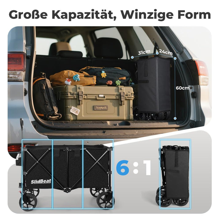 Bollerwagen faltbar XXL 220L 200kg mit Bremsen und Geländerädern - Bild 8