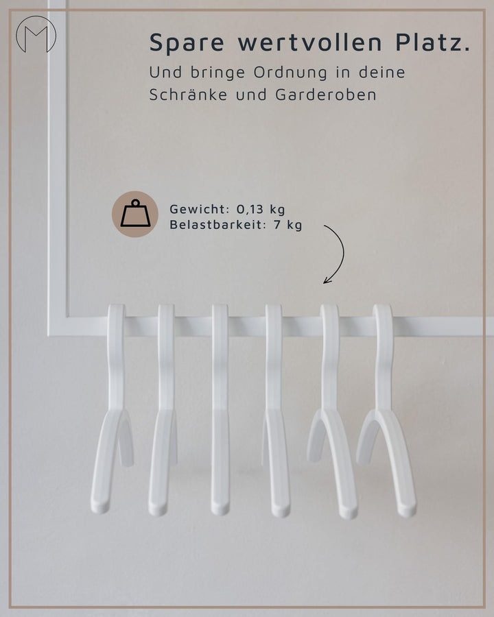 Kleiderbügel Kunststoff 6er Set Schwarz 46 cm platzsparend - Bild 4