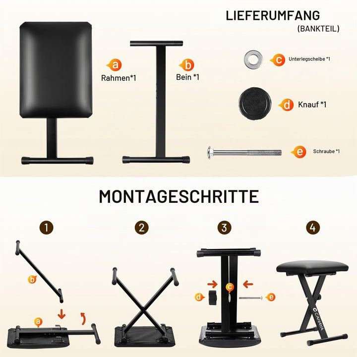 Keyboard-Set Ständer und Bank höhenverstellbar für 61–88 Tasten - Bild 7