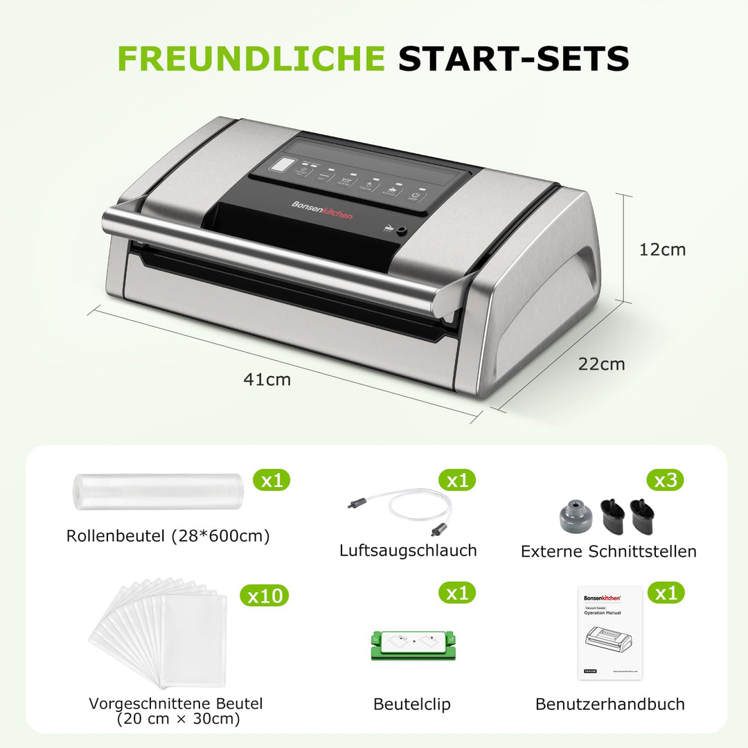 Vakuumiergerät 135W mit Cutter und Rollenhalter für Lebensmittel - Bild 7