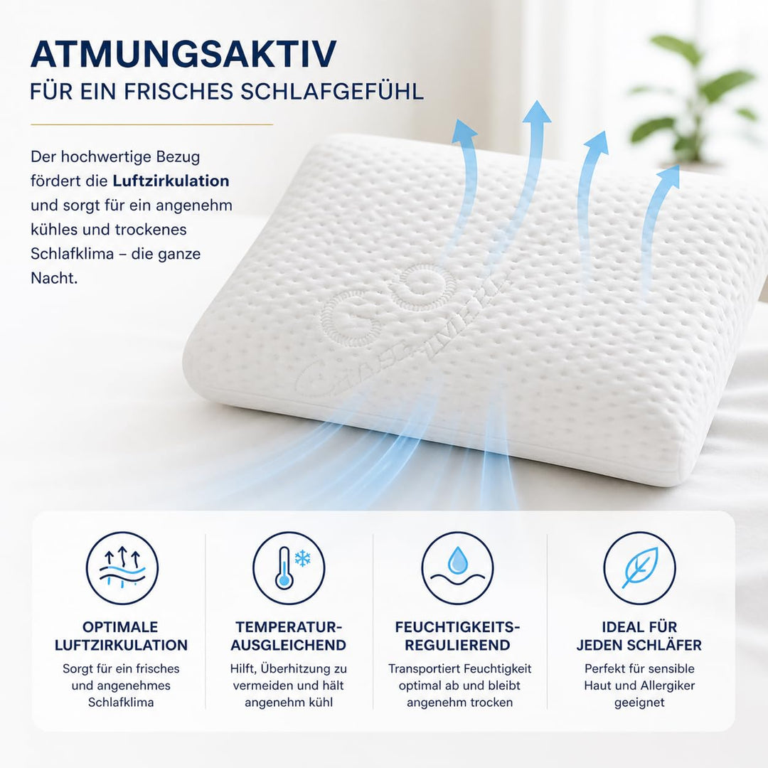 Nackenstützkissen Viscoelastisch Memory Foam 70x36 cm für Rücken- und Seitenschläfer - Bild 4
