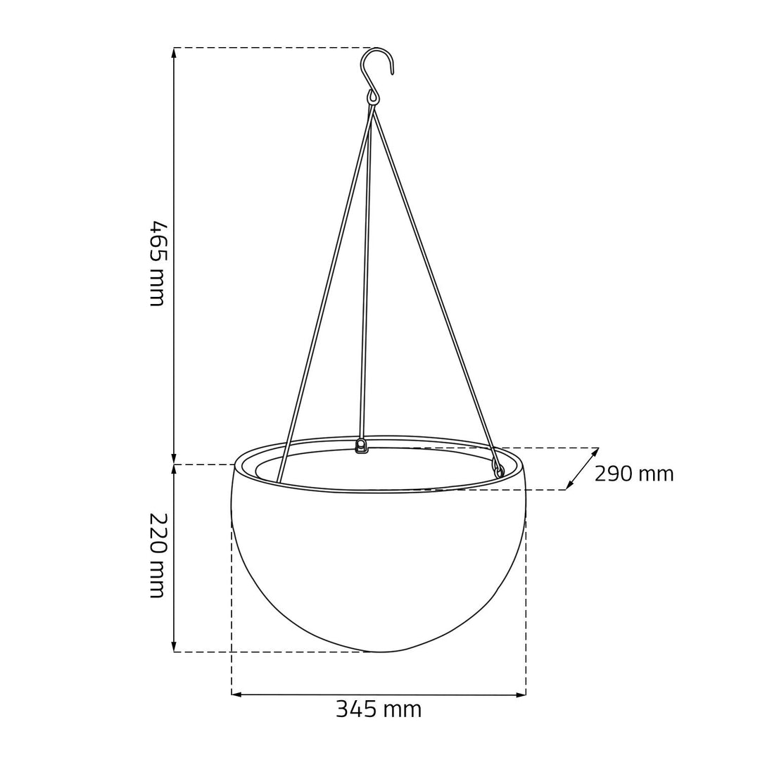 Pflanzampel Kunststoff Rattan-Optik mit Kette und Haken anthrazit - Bild 6