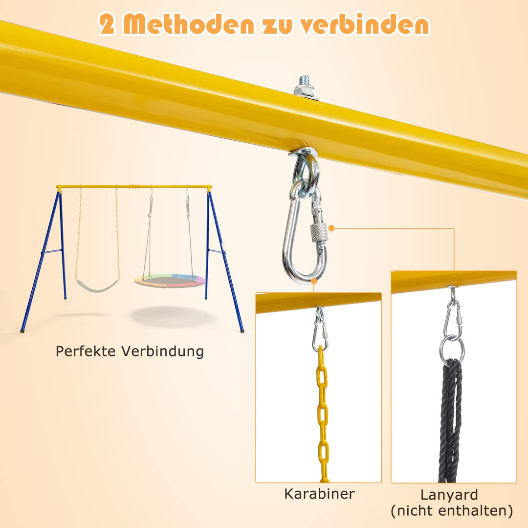 Doppelschaukel mit Gestell Stahl 300 kg Kinderschaukel + Nestschaukel - Bild 5