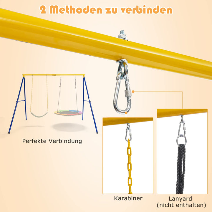 Schaukelgestell Metall A-Rahmen 300 kg Outdoor mit Karabinern - Bild 5