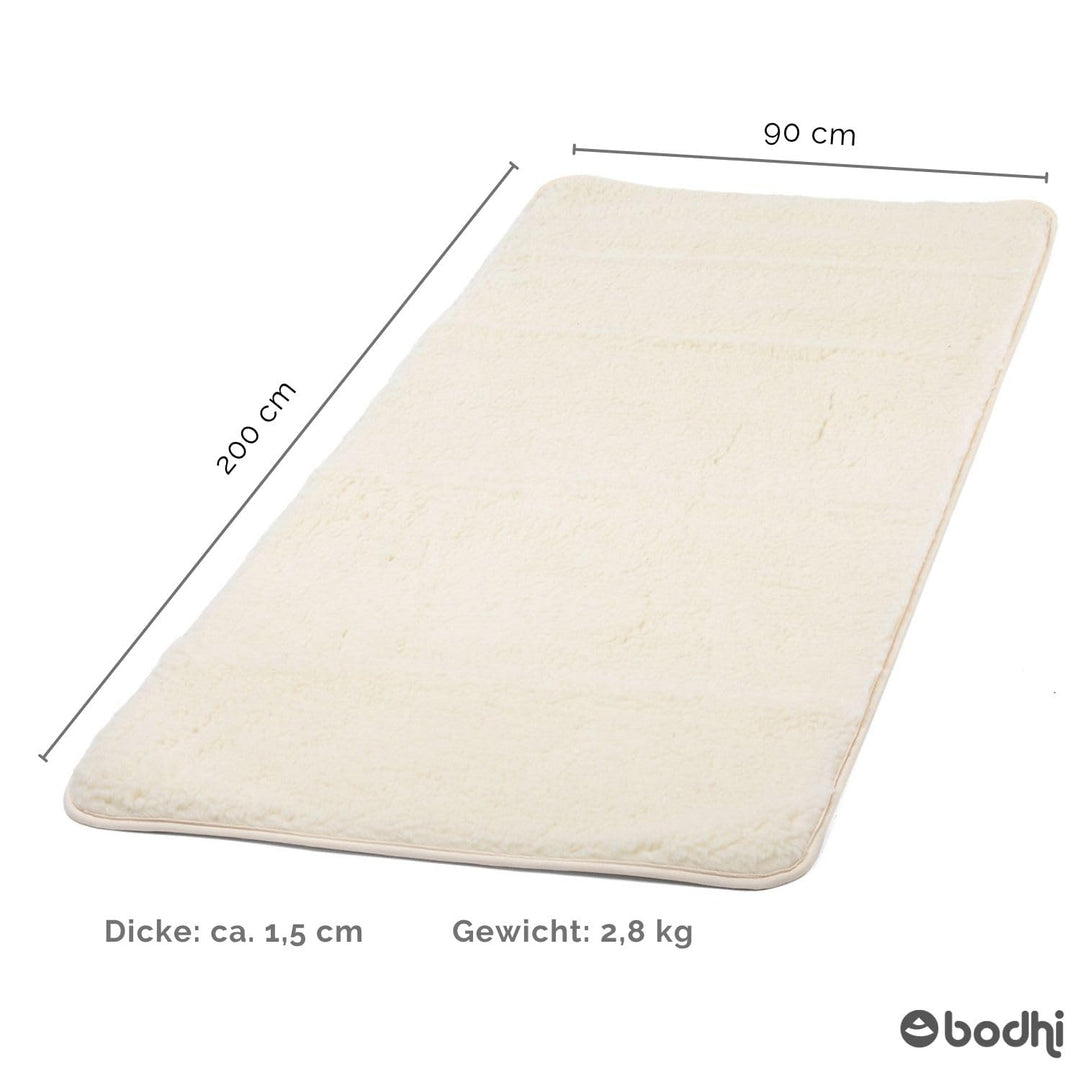 Schurwoll-Yogamatte 200x90 cm umsäumt 100% Schafwolle rutschfest - Bild 2