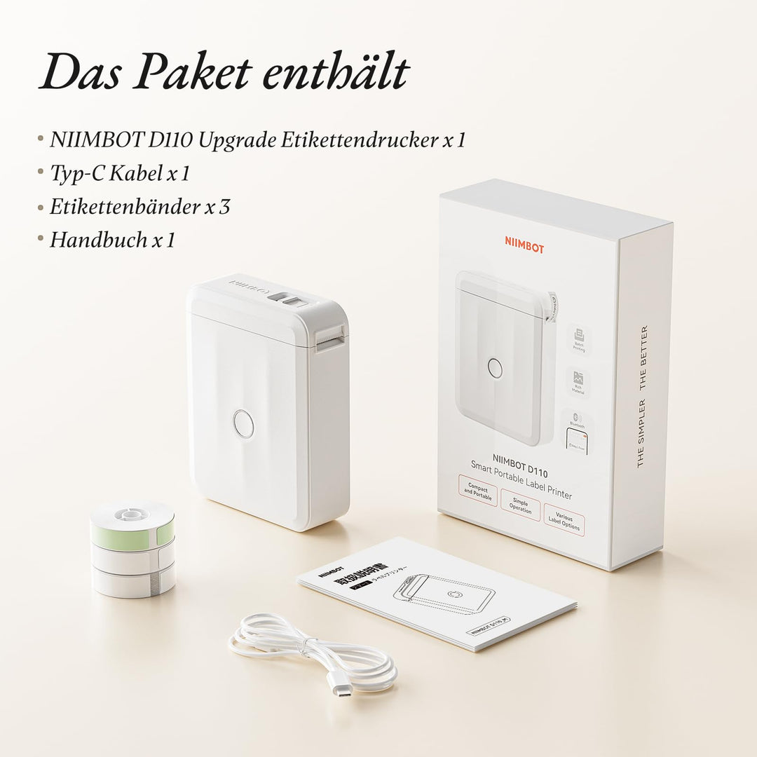 Etikettendrucker Mini Bluetooth mit 3 Etikettenrollen wasserfest - Bild 8