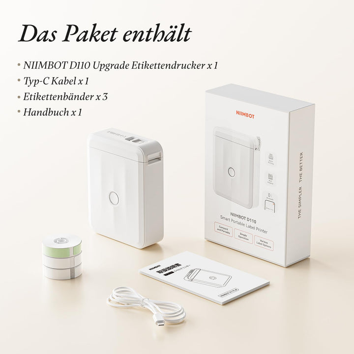 Etikettendrucker Mini Bluetooth mit 3 Etikettenrollen wasserfest - Bild 8