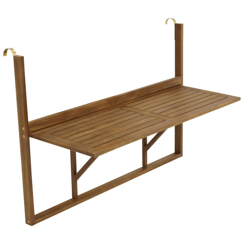 Balkonhängetisch klappbar Akazienholz 120x40cm für Geländer