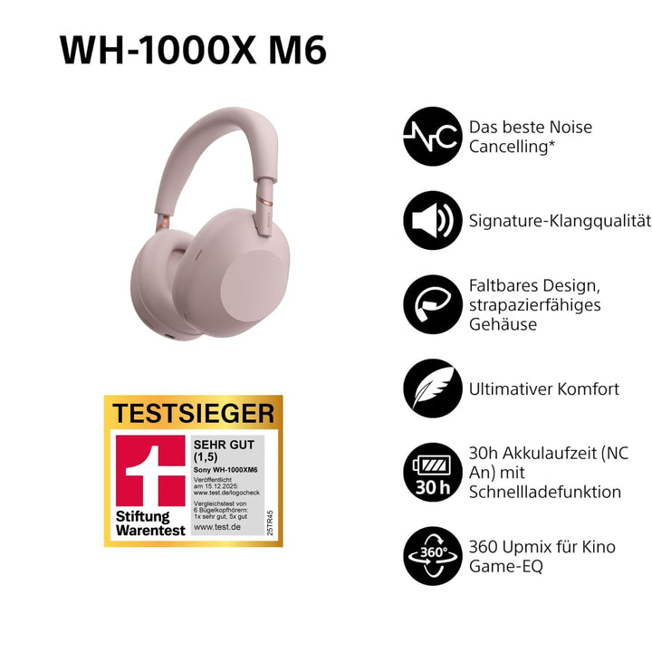 Noise Cancelling Kopfhörer kabellos Over-Ear 40h Akku Sand Pink - Bild 2