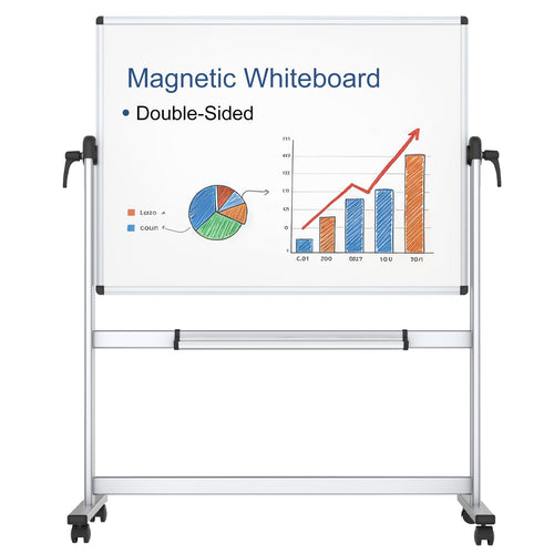 Mobiles Whiteboard doppelseitig magnetisch 120x90 cm drehbar