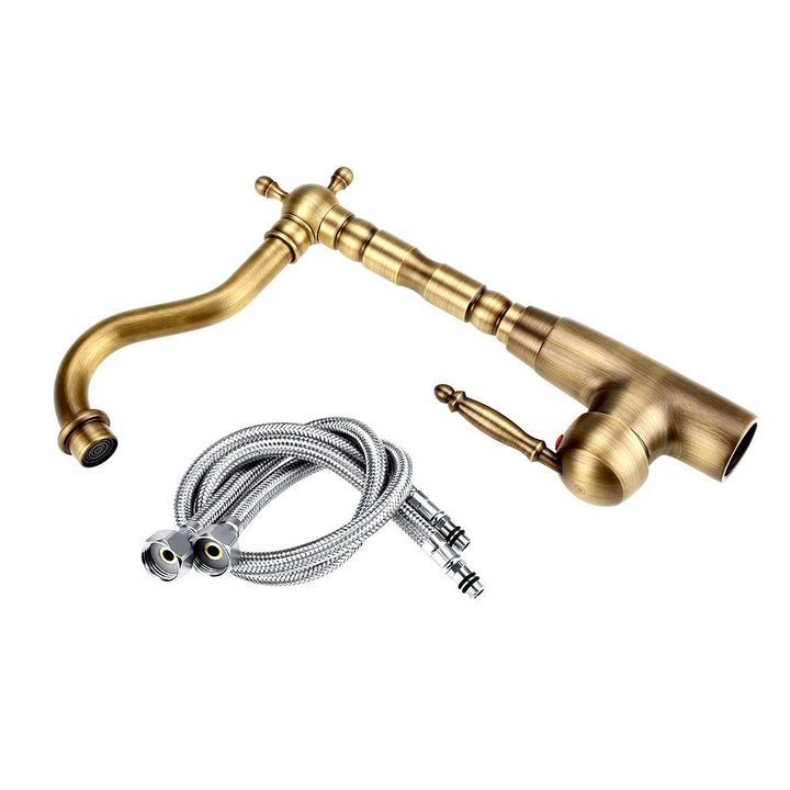 Waschtischarmatur Einhand Messing Antik-Gold Retro Küche Bad - Bild 7
