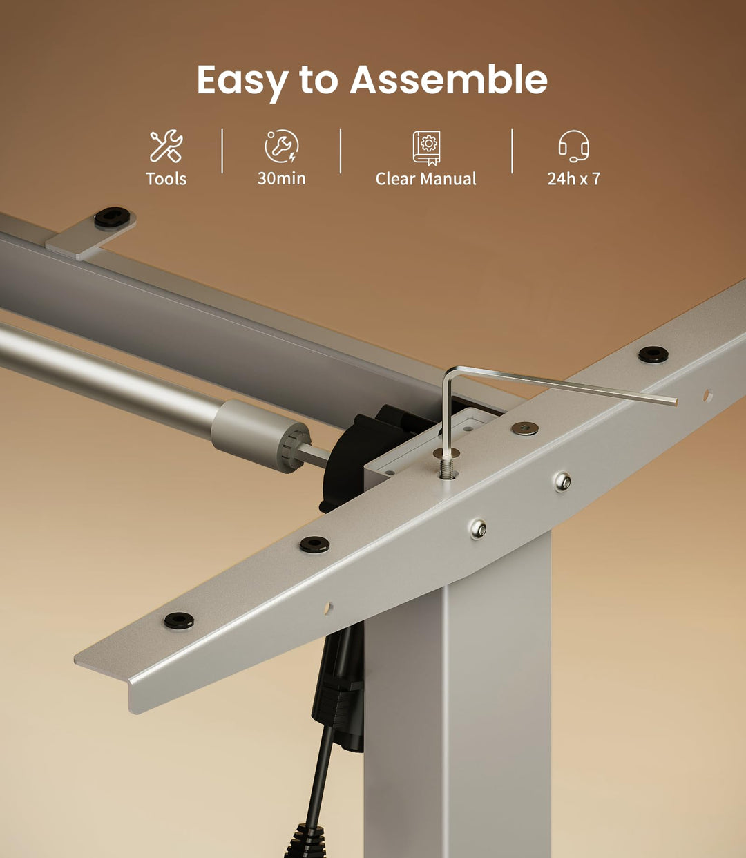Schreibtischgestell elektrisch höhenverstellbar 72-120cm mit 4 Speicherplätzen - Bild 9