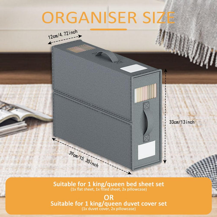 Bettwäsche-Organizer faltbar Vliesstoff 6er-Set 39x33x12 cm - Bild 3
