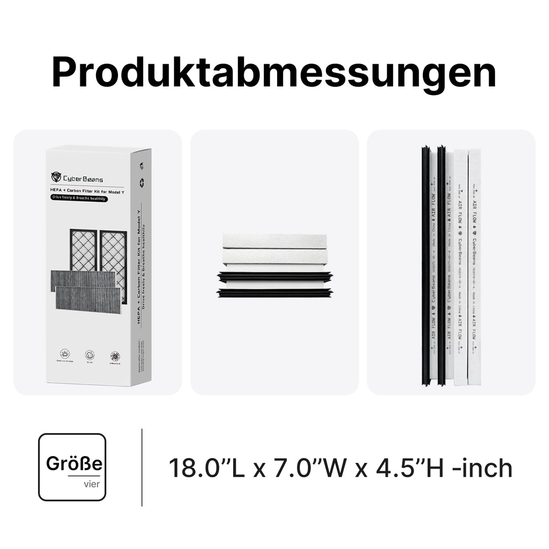Innenraumluftfilter Tesla Model Y HEPA Aktivkohle 5-lagig 4er-Set - Bild 8