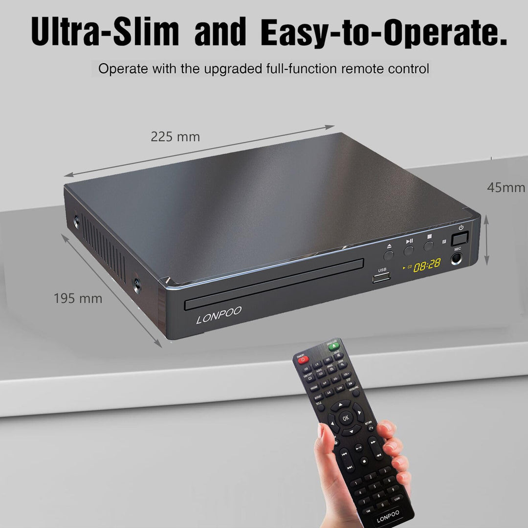 DVD-Player HDMI 1080p Upscaling Region Free für Fernseher - Bild 6