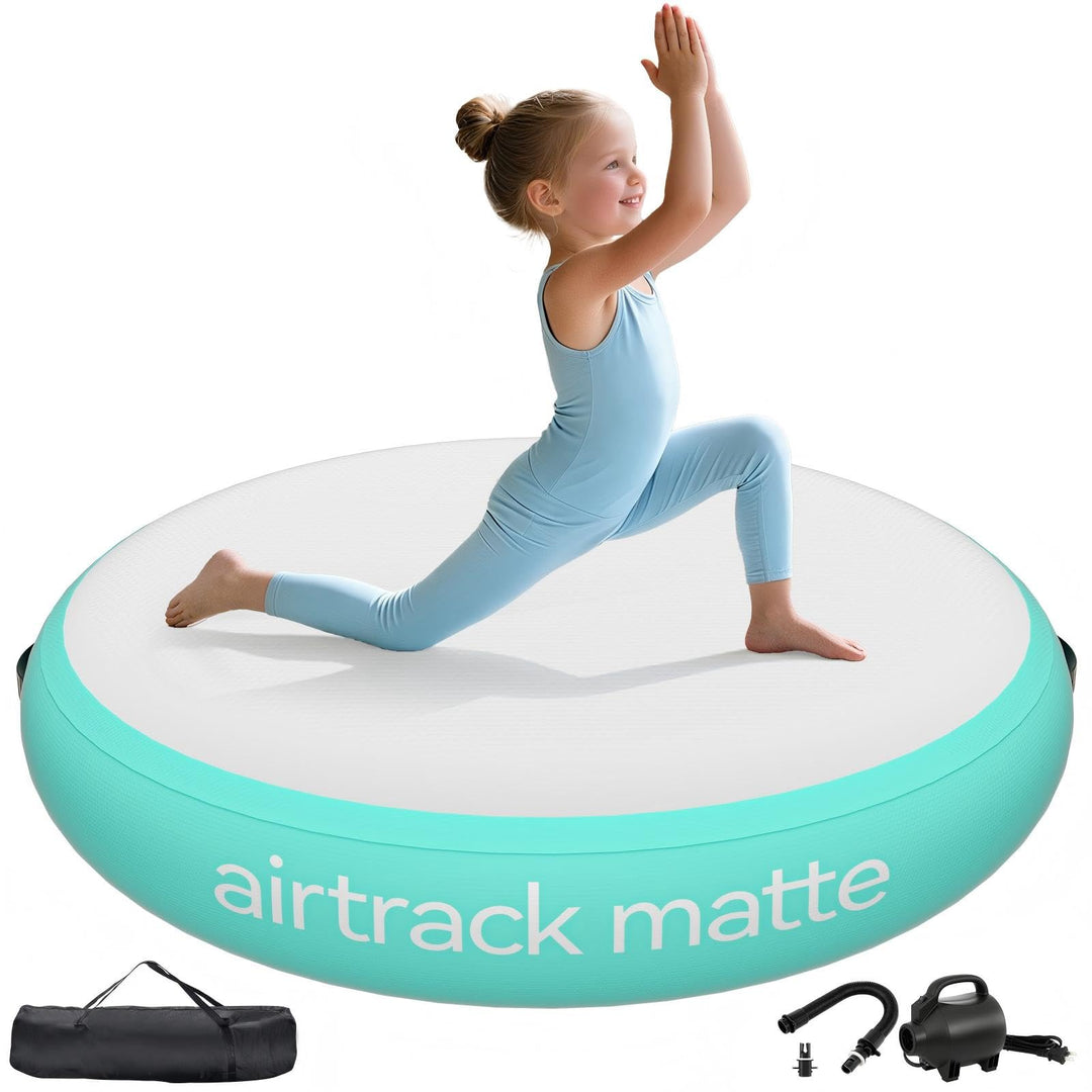 Aufblasbare Gymnastikmatte rund 100 cm Durchmesser 20 cm dick