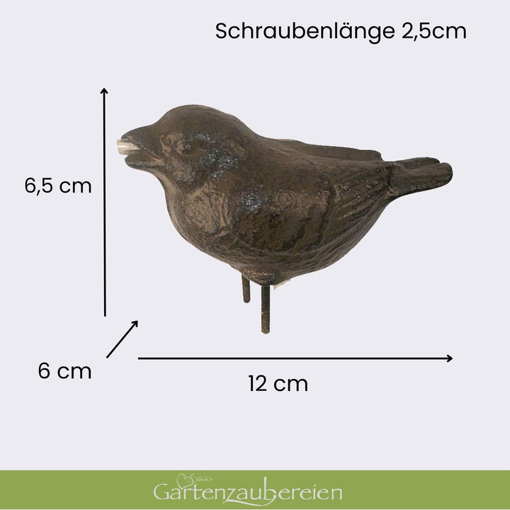 Wasserspeier Spatz Gusseisen mit Pumpe für Miniteich und Teich - Bild 7