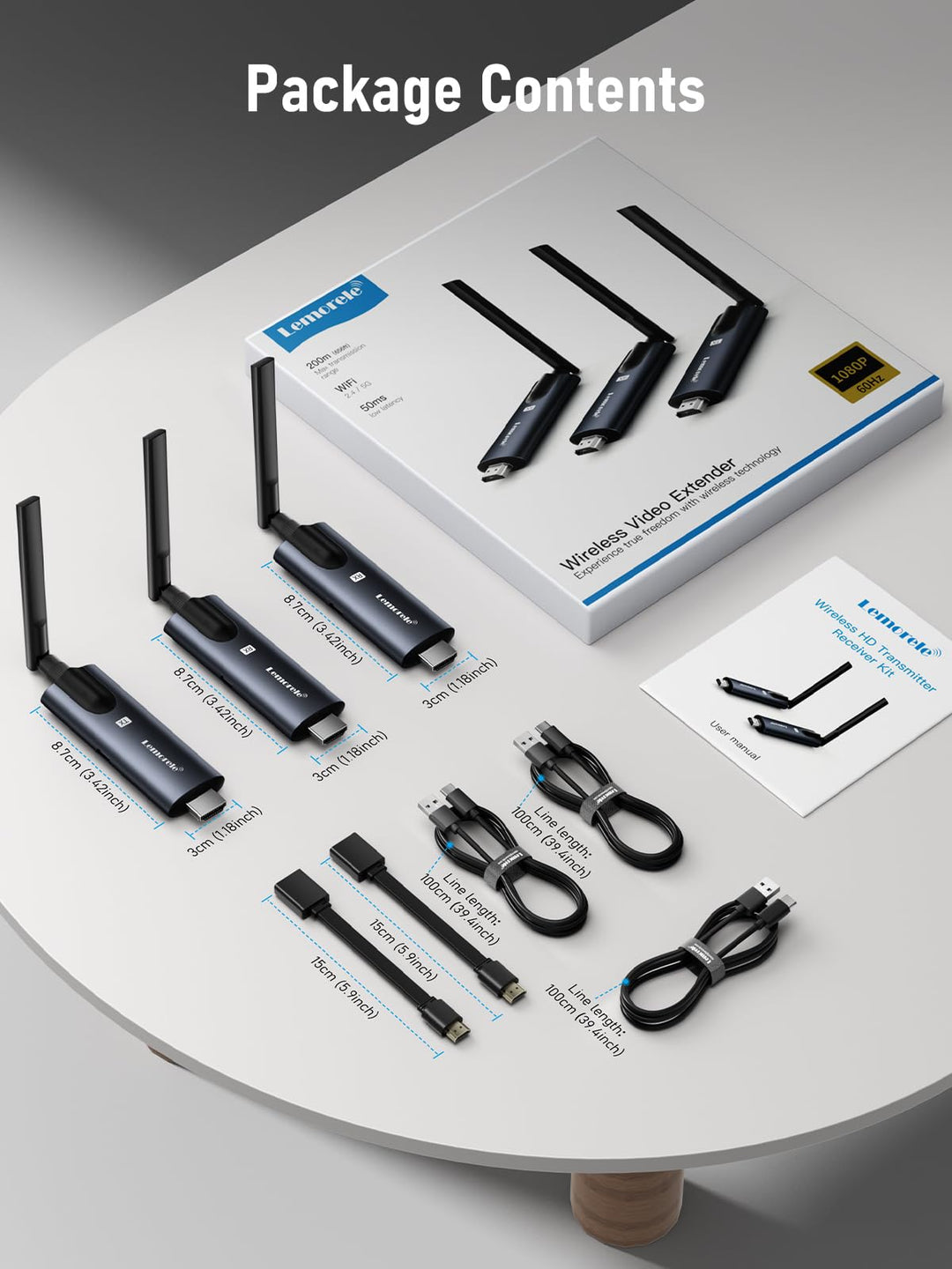 HDMI Funk-Transmitter Set 1TX+2RX kabellos bis 200m Reichweite - Bild 7