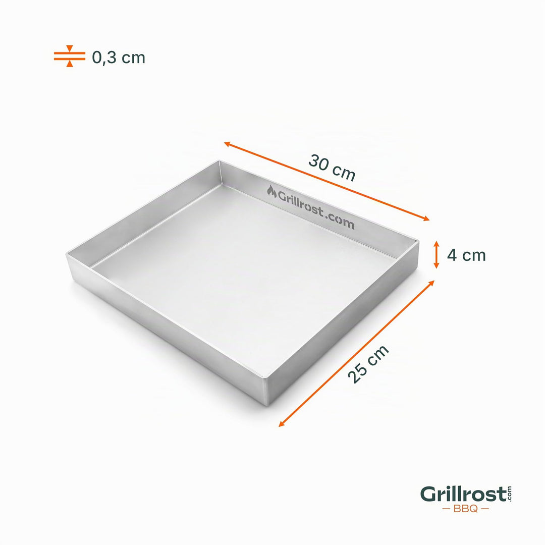 Grillplatte Plancha Edelstahl 3mm 30x25cm für Gas- und Holzkohlegrill - Bild 6