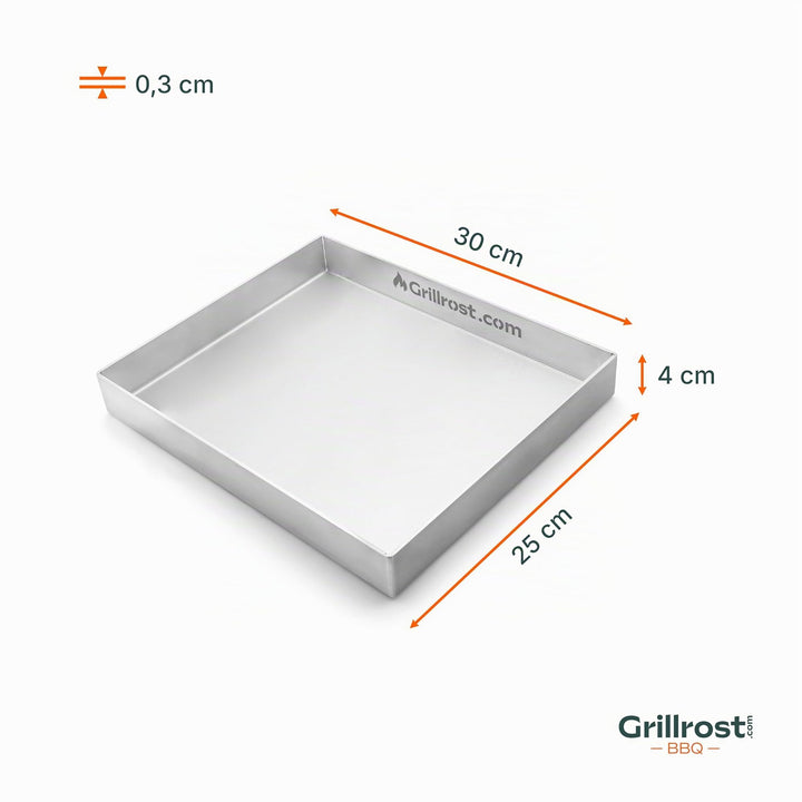 Grillplatte Plancha Edelstahl 3mm 30x25cm für Gas- und Holzkohlegrill - Bild 6
